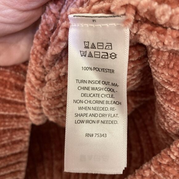 Dusty Rose Chenille Mock Neck XL Sweater Balloon Sleeves Cottagecore Soft Boho - Picture 8 of 12